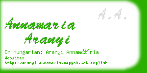 annamaria aranyi business card